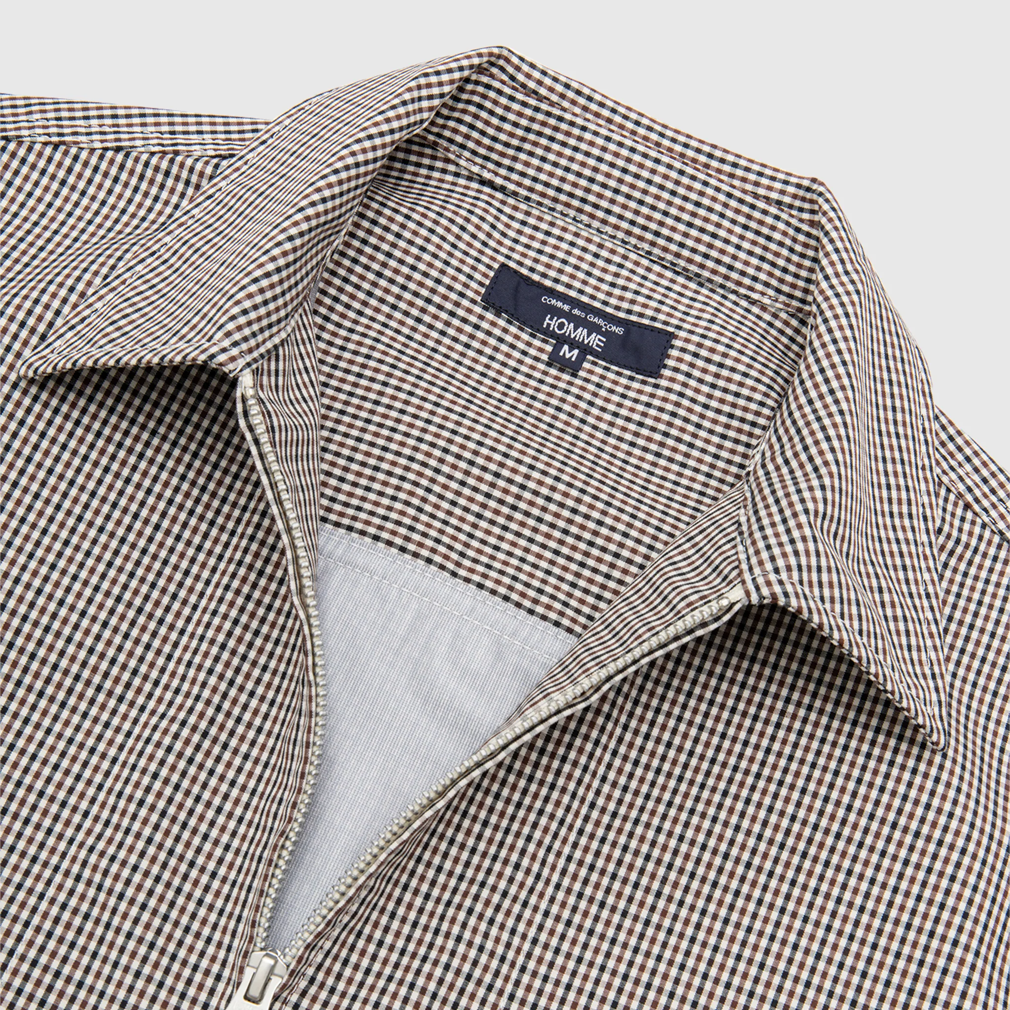 CHECKERED COTTON ZIP-UP SHIRT - Image 3