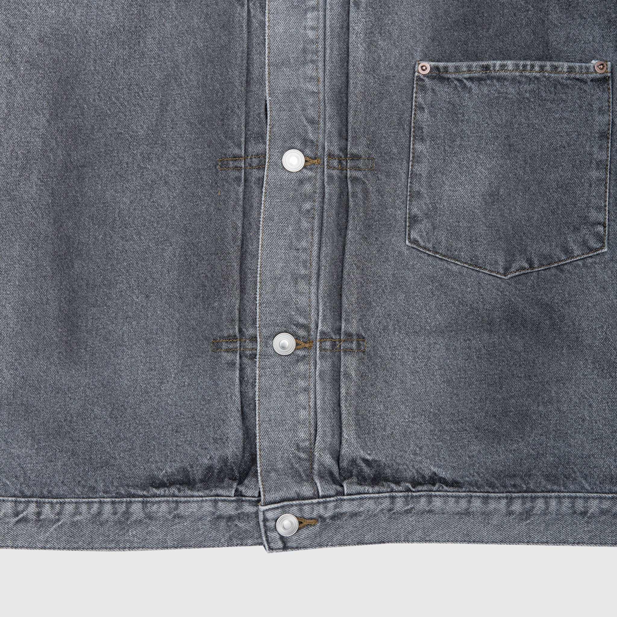 VINTAGE GRAY DENIM JACKET - Image 6